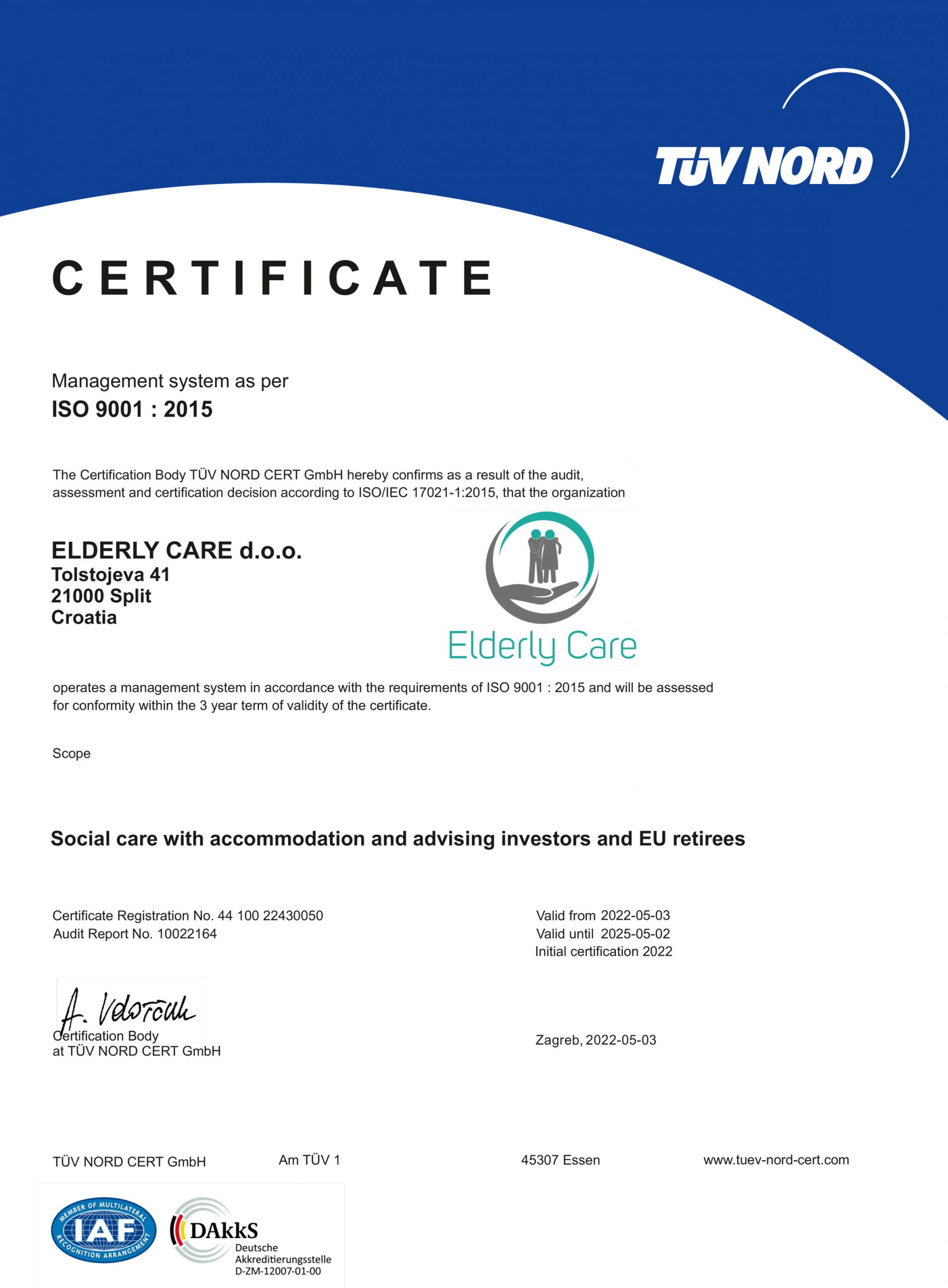 ELDERLY-CARE-certificate